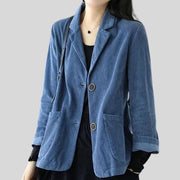 Veste-Velours-Femme-Bleu