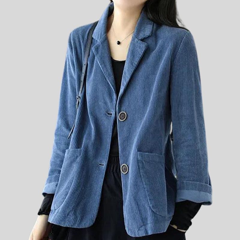 Veste-Velours-Femme-Bleu