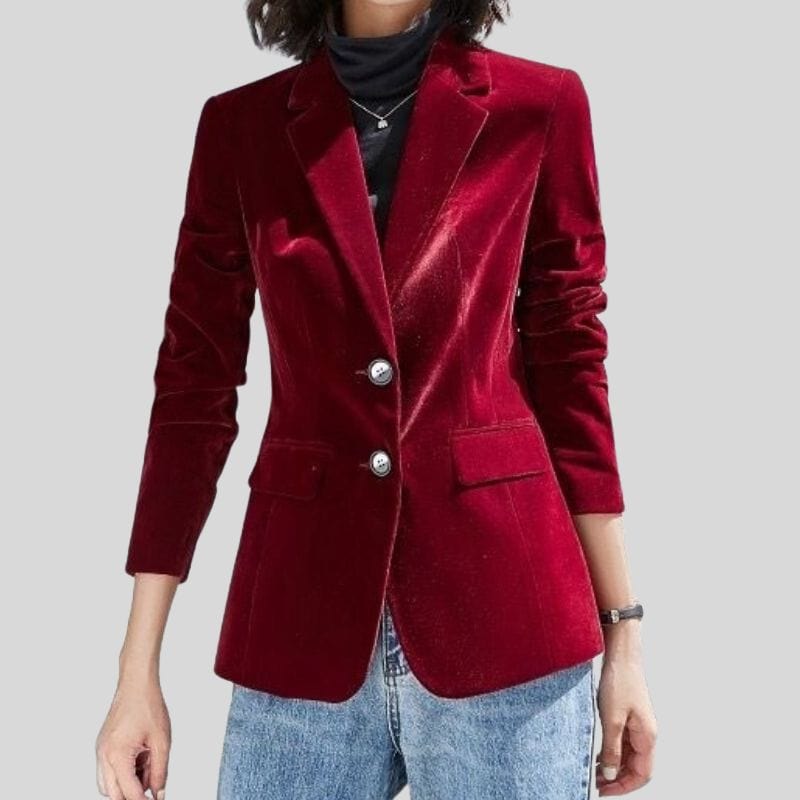 Veste-Velours-Femme-Bordeaux