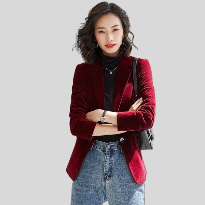 Veste-Velours-Femme-Bordeaux
