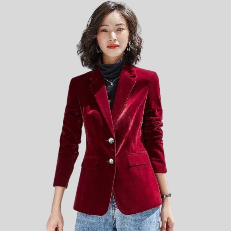 Veste-Velours-Femme-Bordeaux
