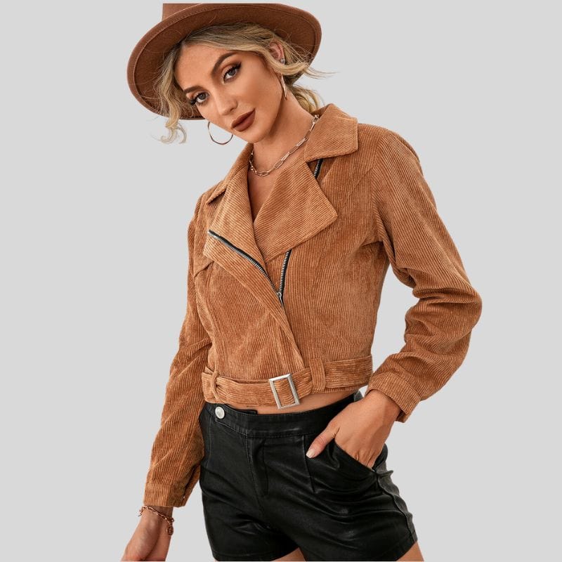 Veste Velours Femme Camel