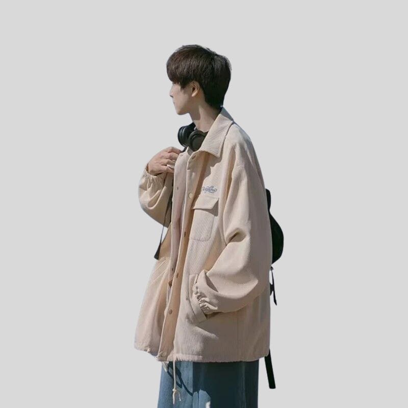 Veste-Velours-Homme-Beige