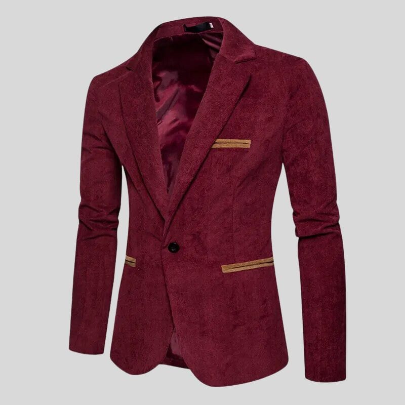 Veste-Velours-Homme-Bordeaux