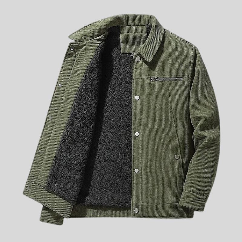 Veste-Velours-Homme-Vert