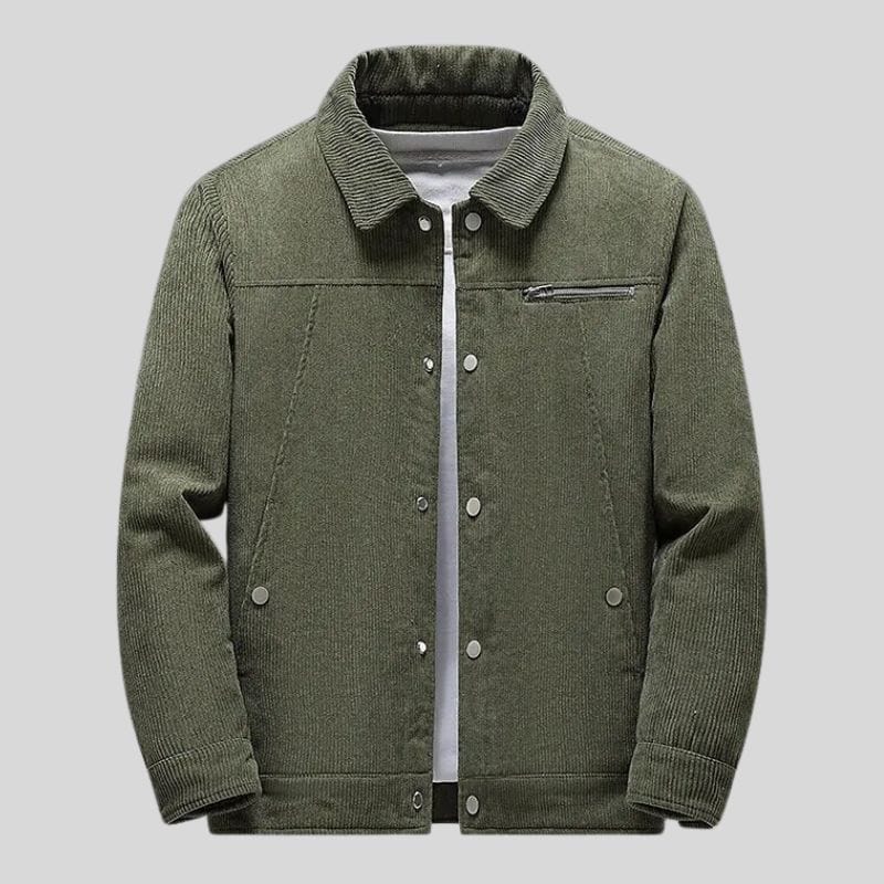 Veste-Velours-Homme-Vert
