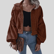 Veste-Velours-Marron-Femme