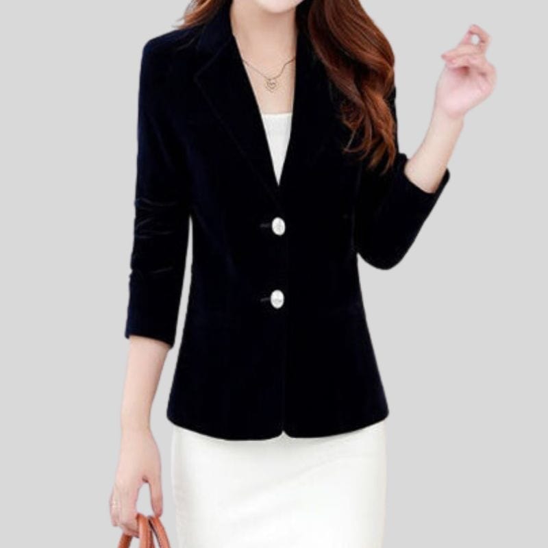 Veste-Velours-Noire-Femme