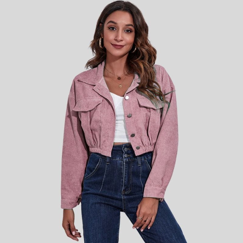 Veste-Velours-Rose-Femme