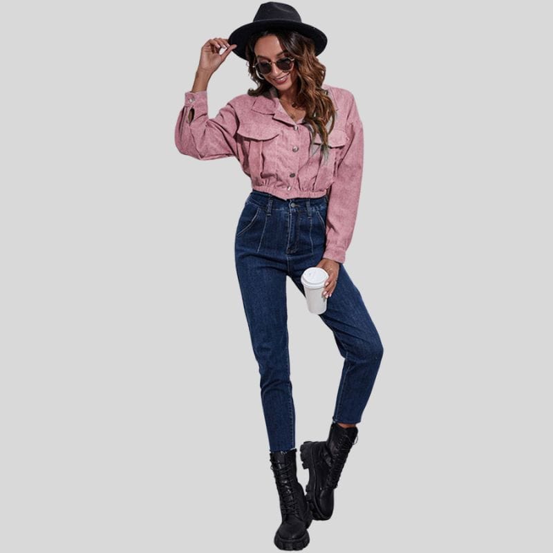 Veste-Velours-Rose-Femme