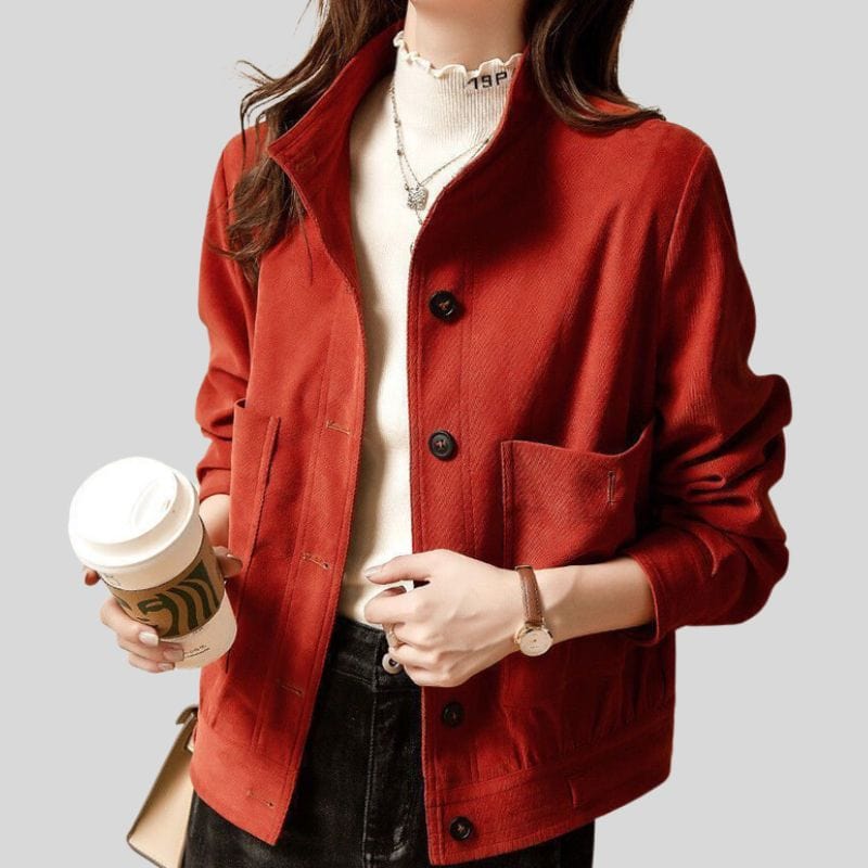 Veste-Velours-Rouge-Femme