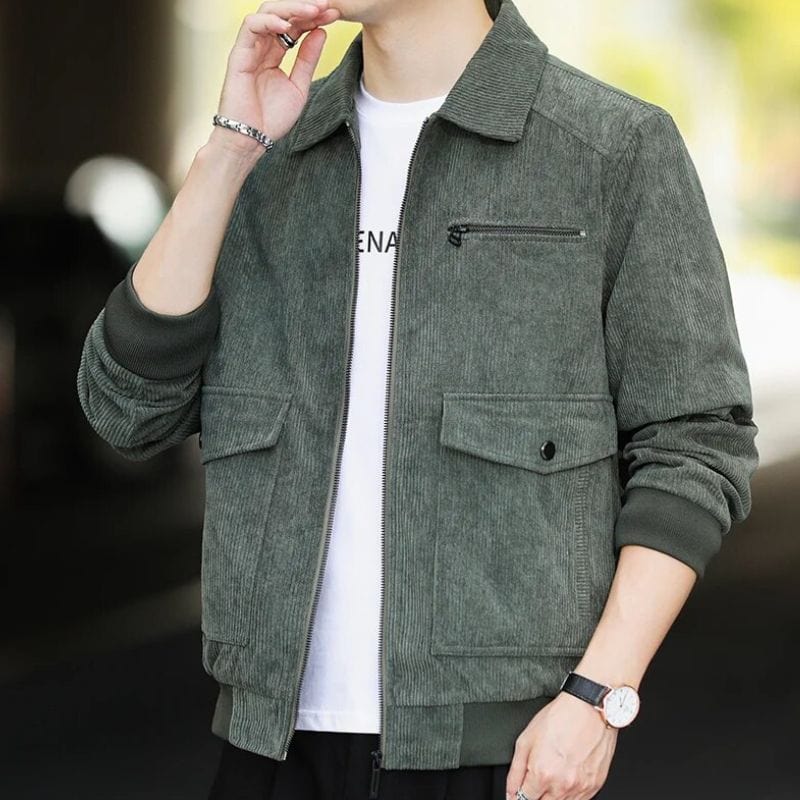 Veste-Velours-Vert-Homme