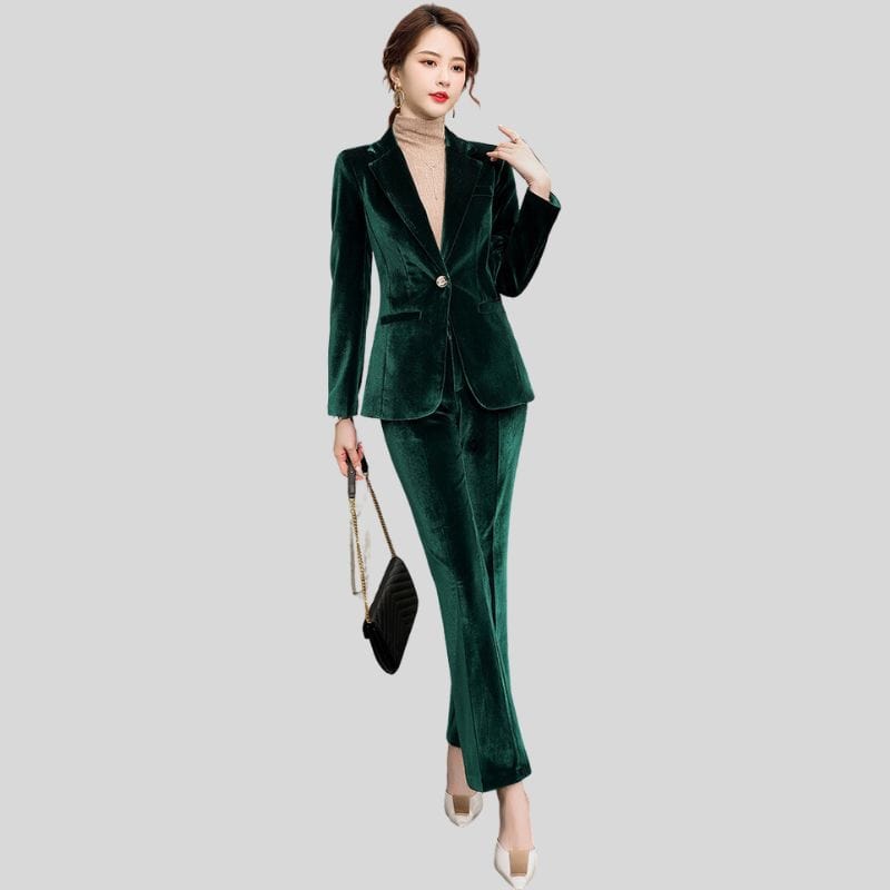 Veste-Velours-Verte-Femme
