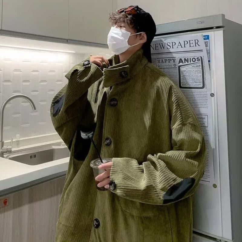 Veste-Velours-Verte-Homme