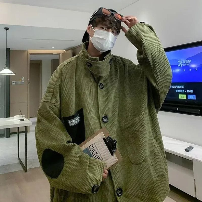 Veste-Velours-Verte-Homme