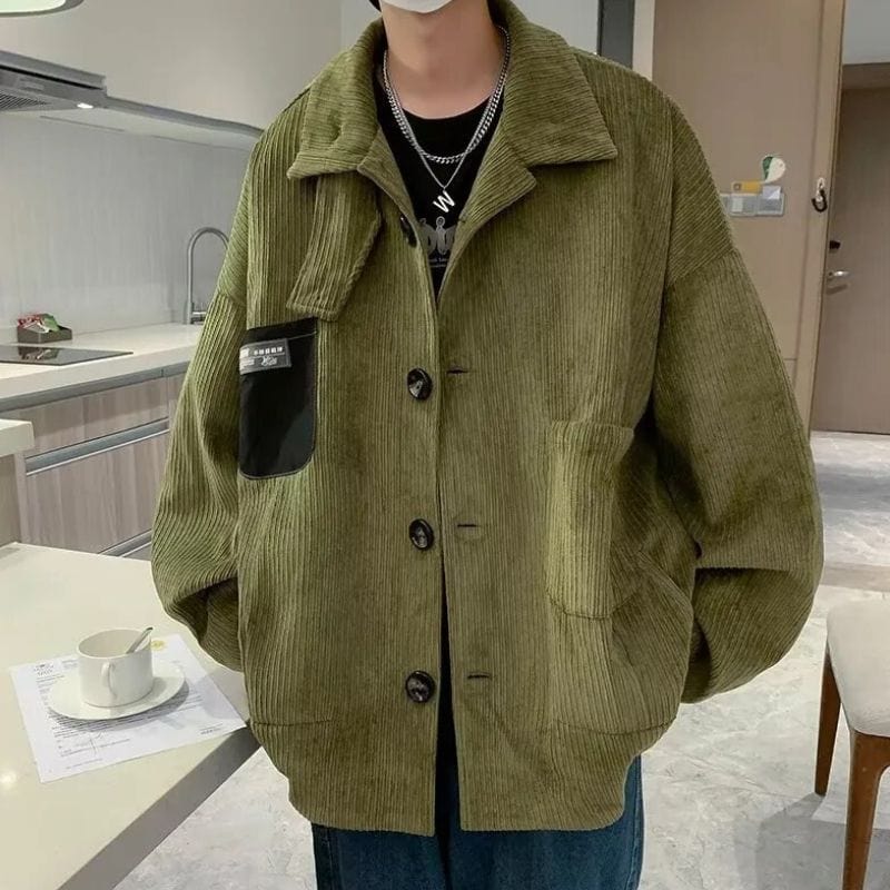 Veste-Velours-Verte-Homme