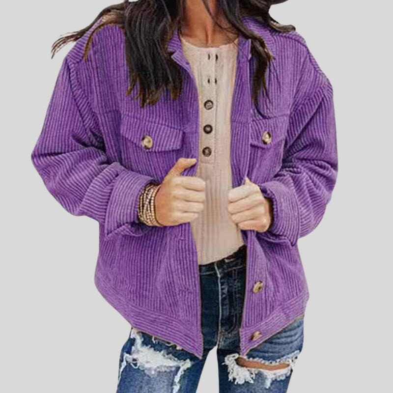 Veste-Velours-Violet-Femme