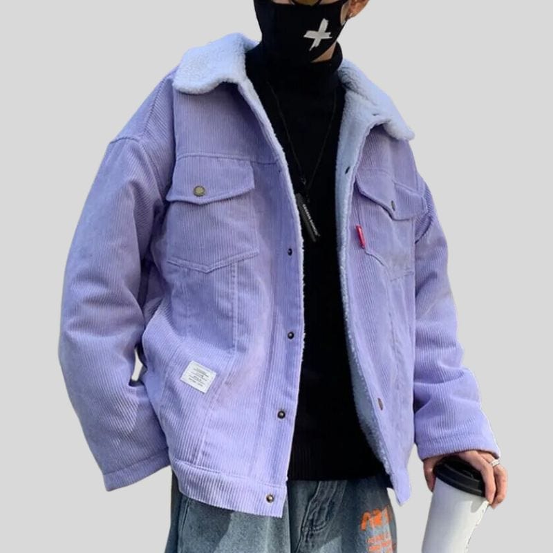 Veste-Velours-Violet-Homme