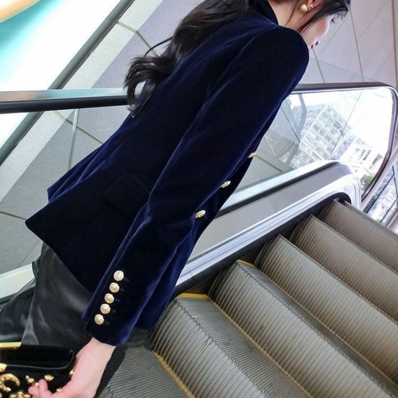 Veste-en-Velours-Bleu-Marine-Femme