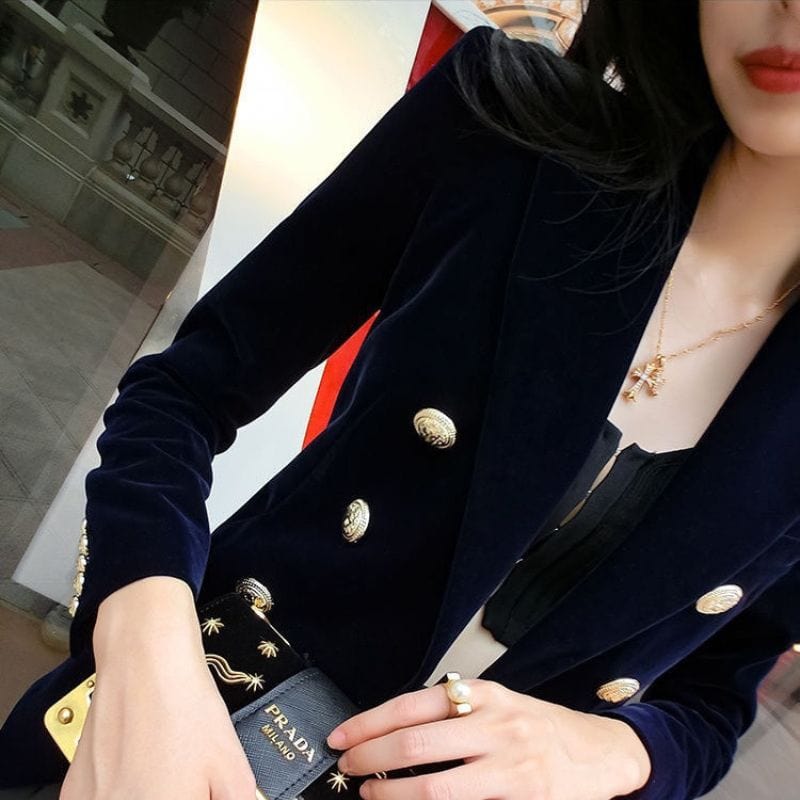 Veste-en-Velours-Bleu-Marine-Femme