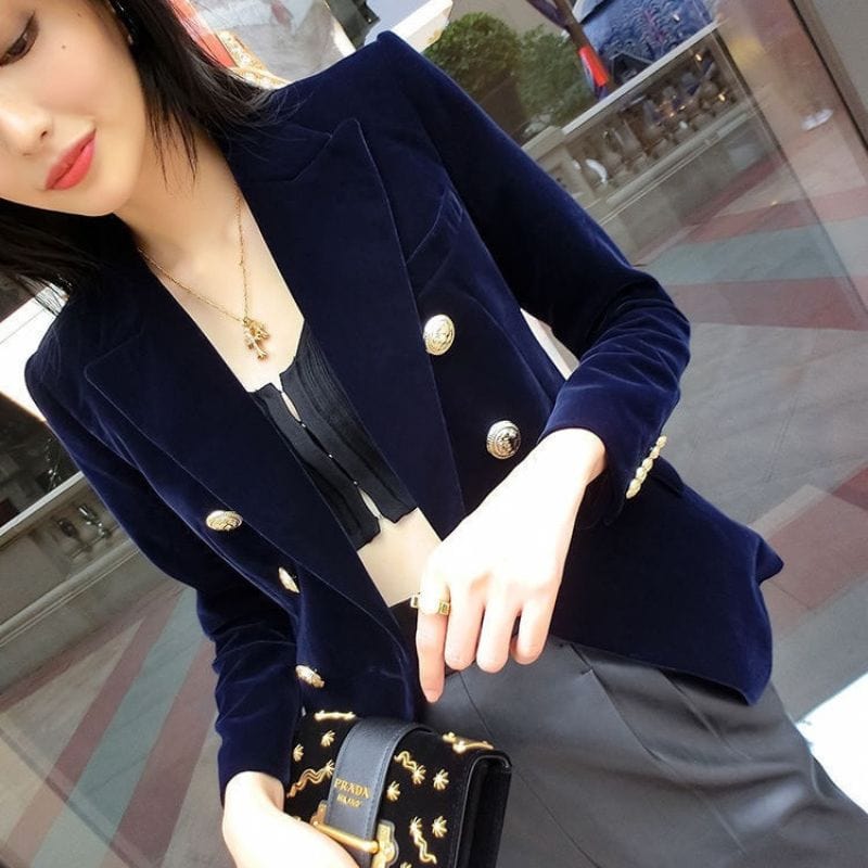 Veste-en-Velours-Bleu-Marine-Femme