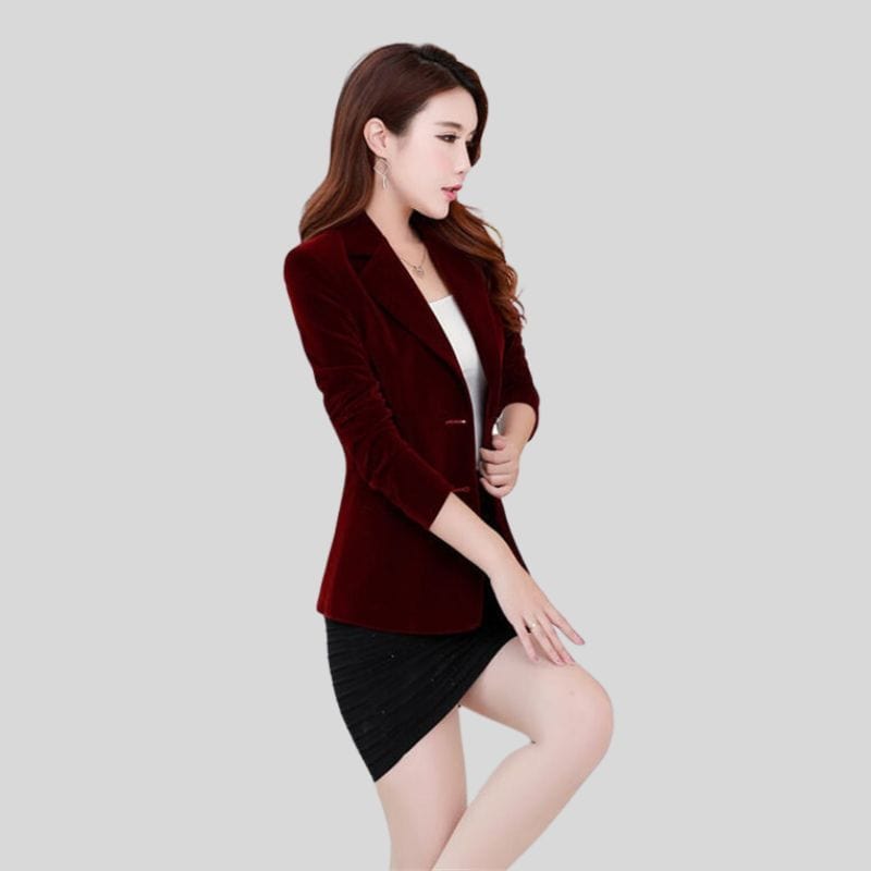 Blazer velours bordeaux femme hot sale