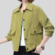 Veste-en-Velours-Verte-Femme