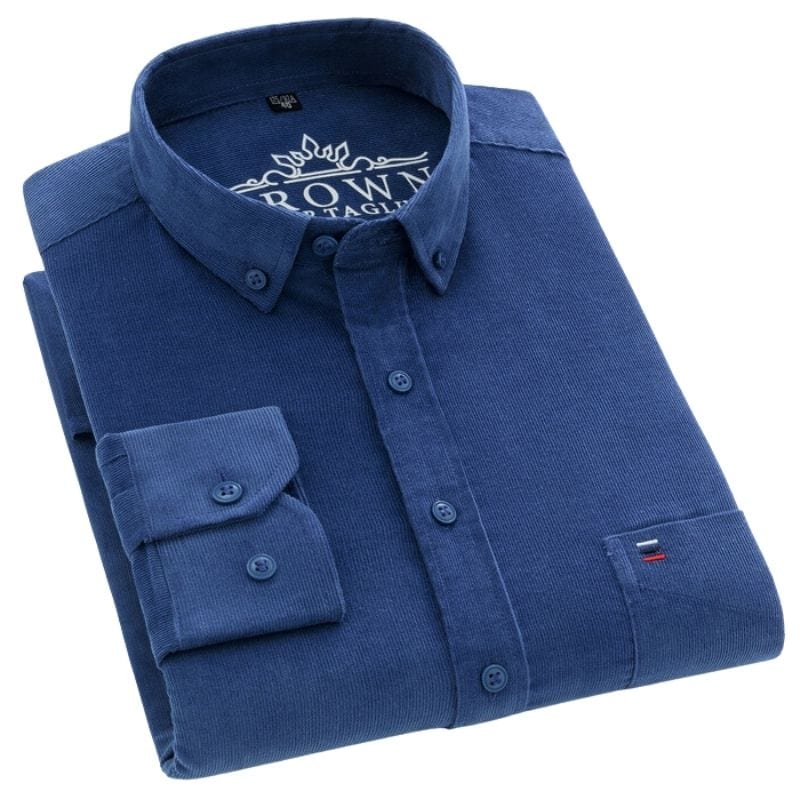 Chemise-Velours-Bleu-Homme