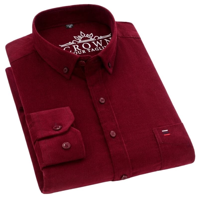 Chemise-Velours-Rouge-Homme