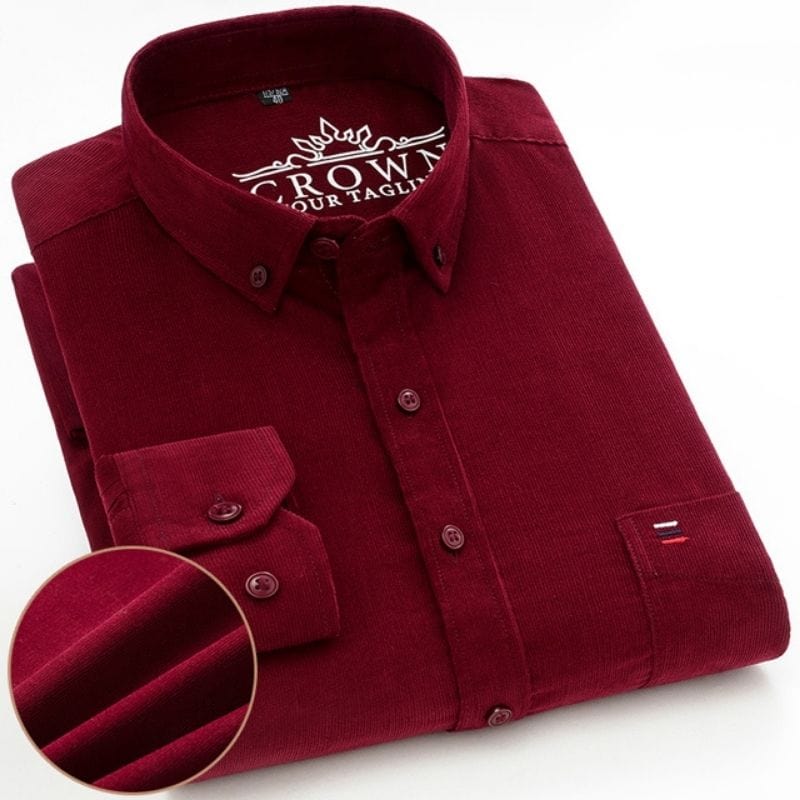 Chemise-Velours-Rouge-Homme