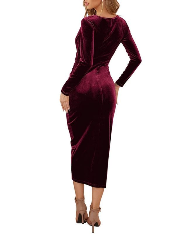 Robe-Velours-Bordeaux