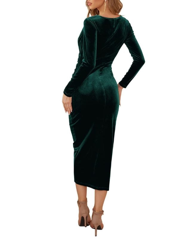 Robe-Velours-Verte