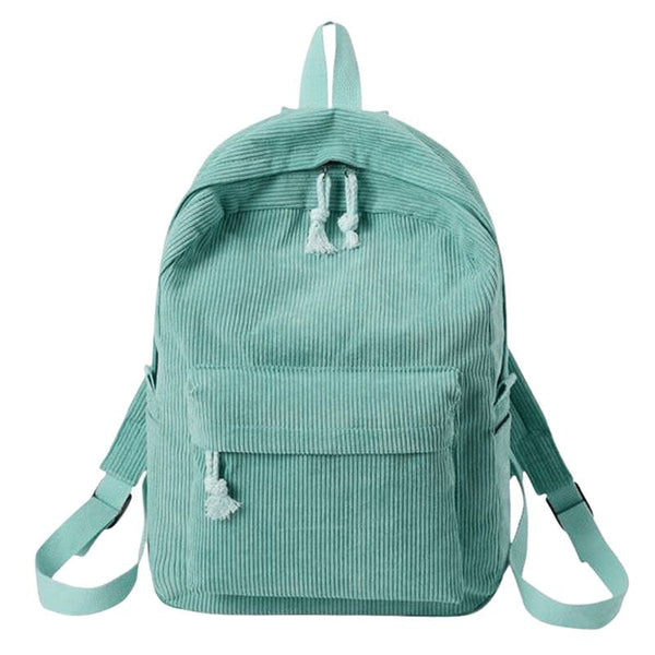 Sac à Dos Femme En Velours Côtelé Avec Nœud Décoratif - Grand Format, Design Tendance Pour école, Voyage Ou Quotidien